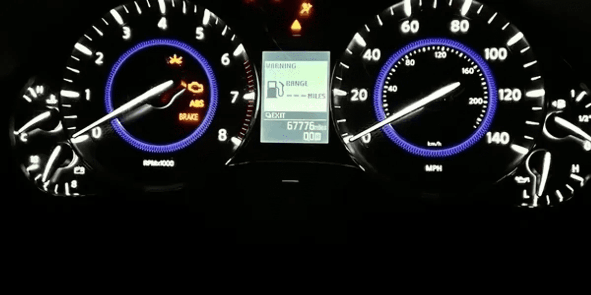 Dual round gauges with blue rings