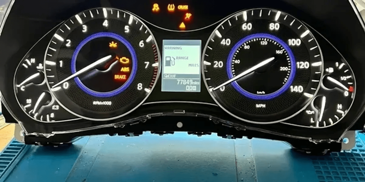 Vehicle speedometer and fuel gauge display
